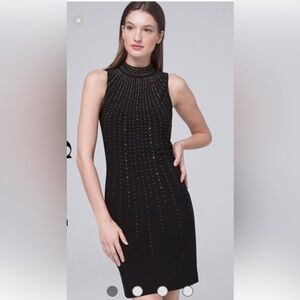 WHITE HOUSE BLACK MARKET Embellished Shift Dress Xs